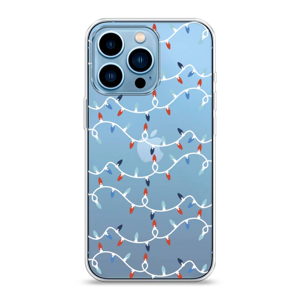 

Чехол для Apple iPhone 13 Pro "Разноцветная гирлянда", Белый;красный;синий, 14350-5