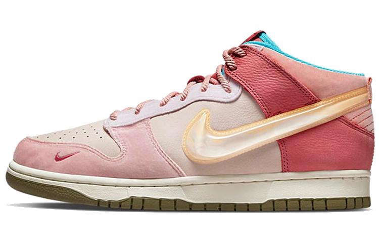 

Кеды унисекс Nike Social Status x Nike Dunk Mid Strawberry Milk розовые 45.5 EU, Розовый, Social Status x Nike Dunk Mid Strawberry Milk