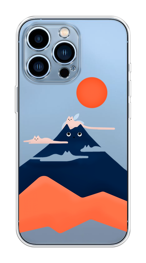 

Чехол на Apple iPhone 13 Pro "Кот-гора", Черный;оранжевый, 14350-4