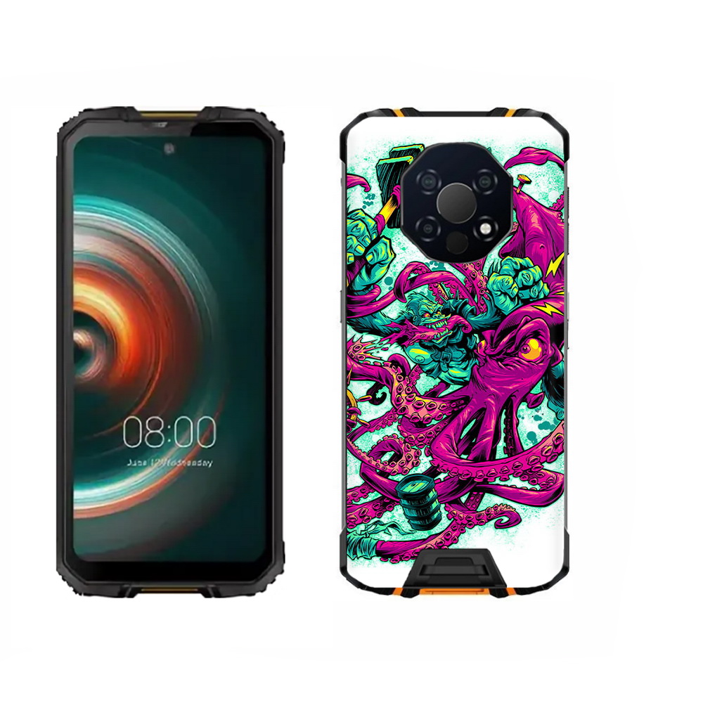

Чехол MyPads Tocco для Oukitel WP13 фиолетовый кракен, Прозрачный, Tocco