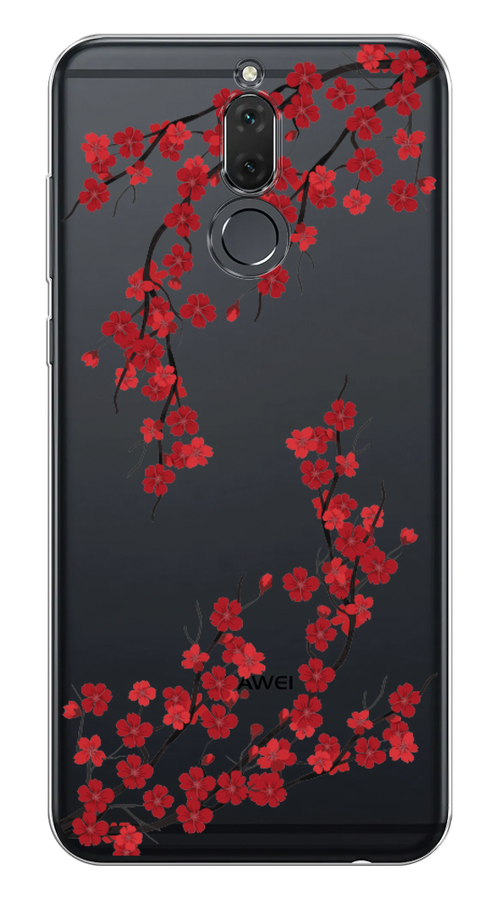 

Чехол на Huawei Nova 2i "Красная сакура", Красный;черный, 64150-2