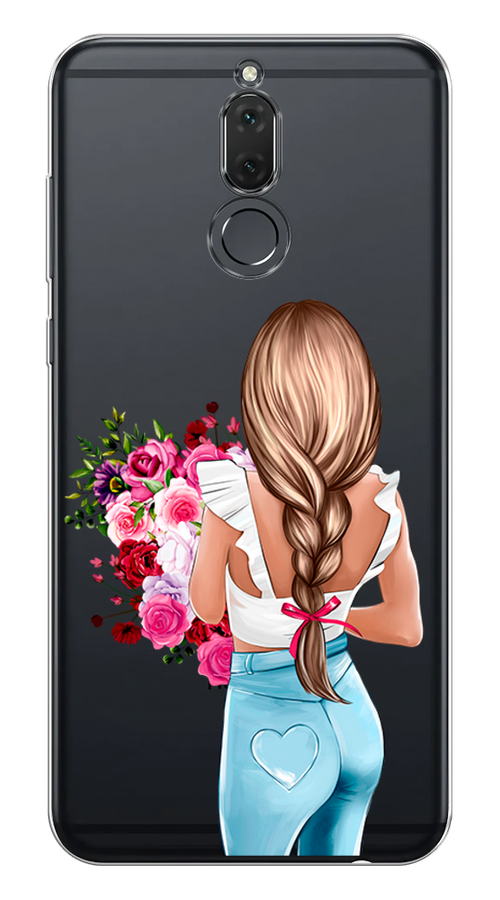 

Чехол на Huawei Nova 2i "Девушка с цветами", Коричневый;розовый;голубой, 64150-6
