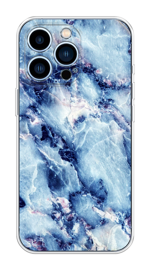 

Чехол на Apple iPhone 13 Pro "Мрамор с синими прожилками", Синий, 14350-3
