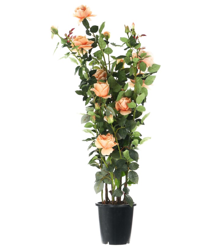 Искусственный цветок Tianjin Роза оранжевая в кашпо 137 см