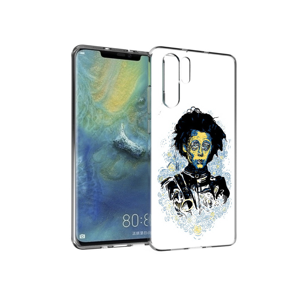 

Чехол MyPads Tocco для Huawei P30 Pro парень черно-белый абстракция, Прозрачный, Tocco