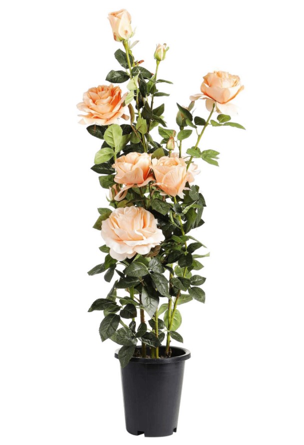 Искусственный цветок Tianjin Роза в кашпо оранжевая 1,02 м
