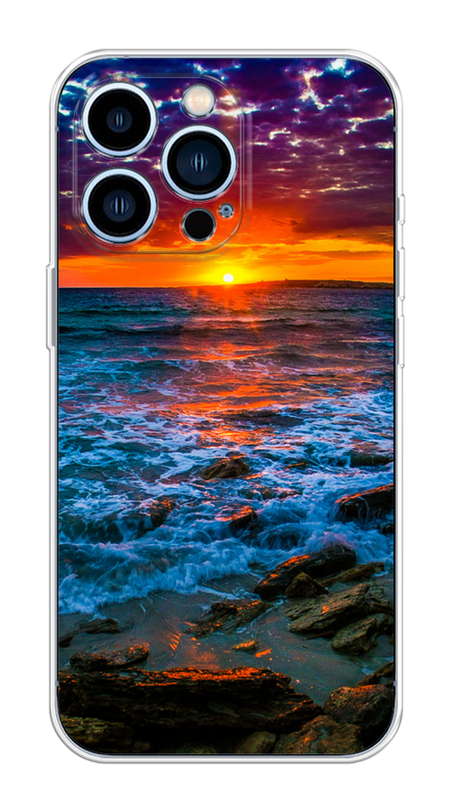 

Чехол на Apple iPhone 13 Pro "Закат 1", Оранжевый;синий, 14350-2