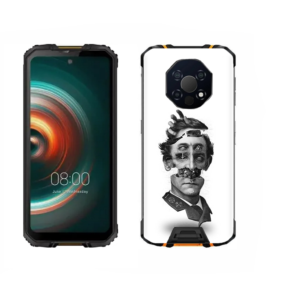 

Чехол MyPads Tocco для Oukitel WP13 страшное лицо абстракция, Прозрачный, Tocco