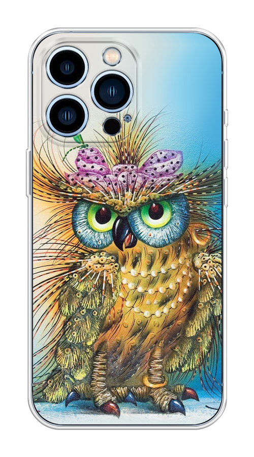 

Чехол на Apple iPhone 13 Pro "Модная сова", Коричневый;голубой, 14350-1
