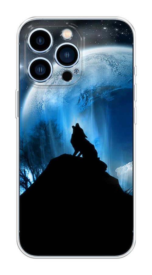 

Чехол на Apple iPhone 13 Pro "Волк 2", Синий;черный;белый, 14350-1