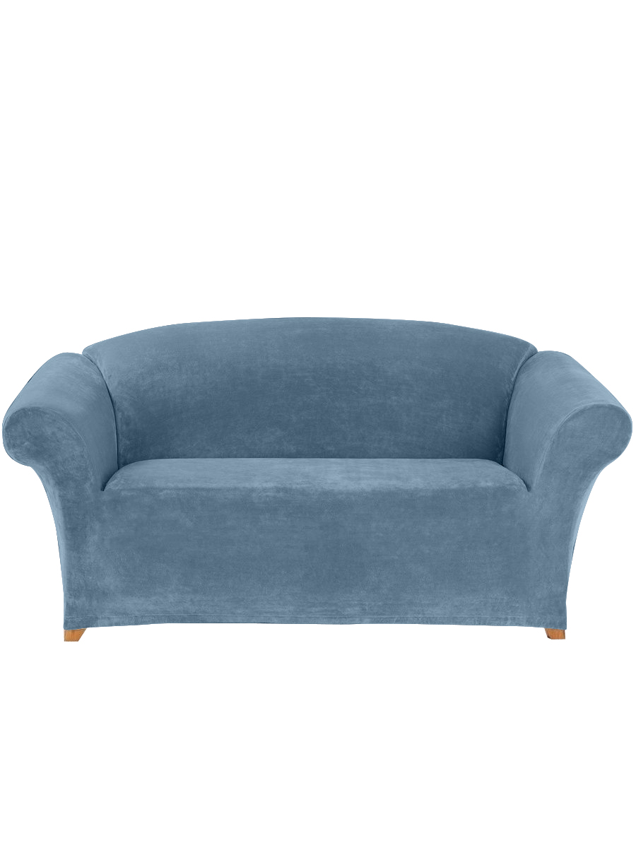 фото Чехол на трехместный диван виктория хоум декор бруклин серо-голубой
