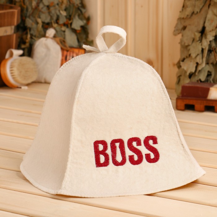 

Шапка для бани Добропаровъ BOSS 100 % шерсть Р00011560 onesize белый, BOSS