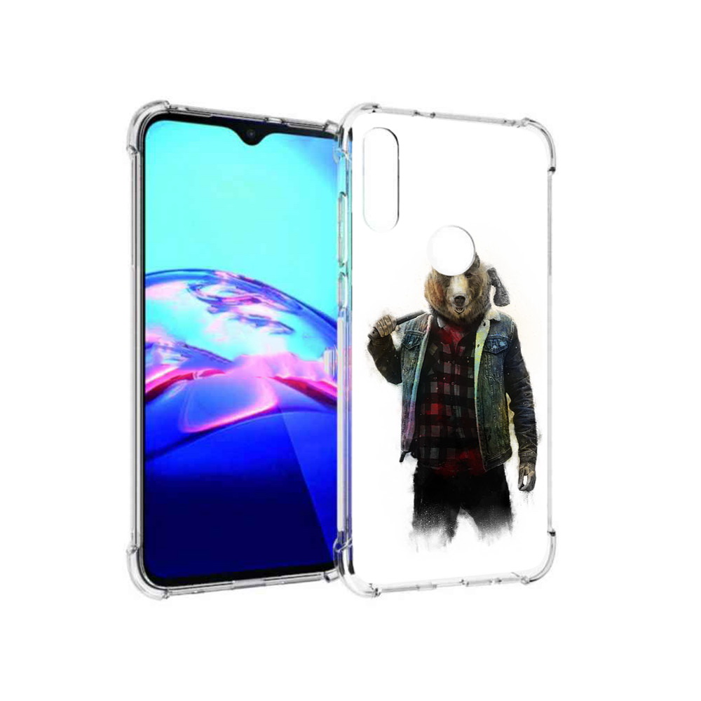 

Чехол MyPads Tocco для Motorola Moto E медведь с топором (PT227064.345.469), Прозрачный, Tocco