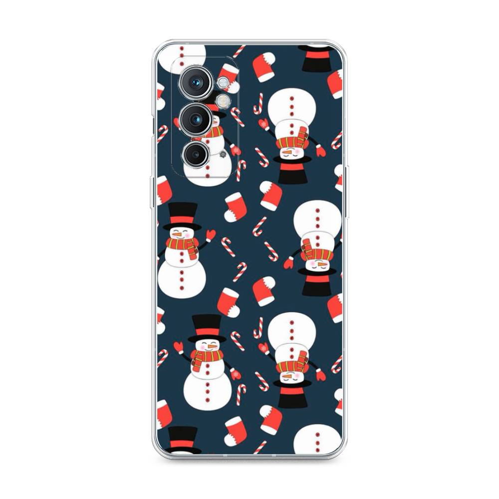 

Чехол на OnePlus 9RT "Синие снеговики", Синий;белый;красный, 152050-5