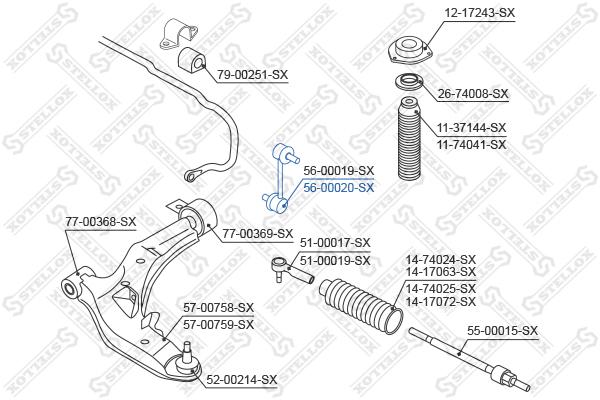 

Стойка стабилизатора Stellox 5600020SX