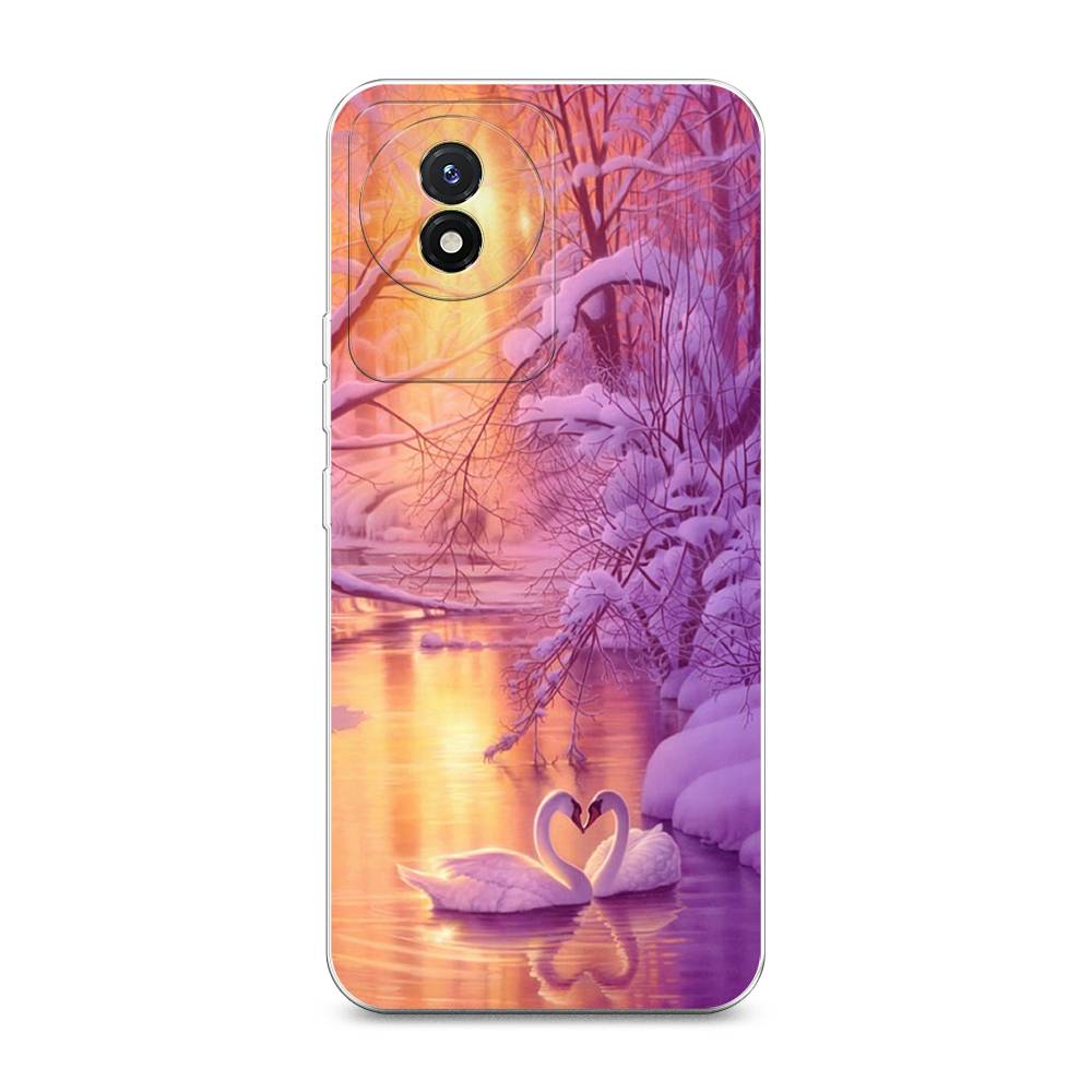 

Чехол на Vivo Y02 "Зима 1", Фиолетовый;желтый, 268150-2