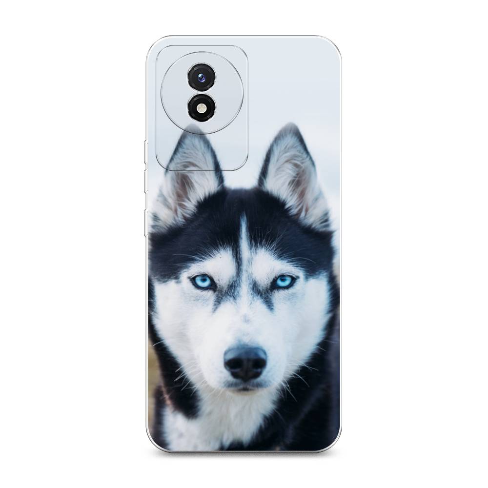 

Чехол на Vivo Y02 "Хаски 2", Синий;белый, 268150-1