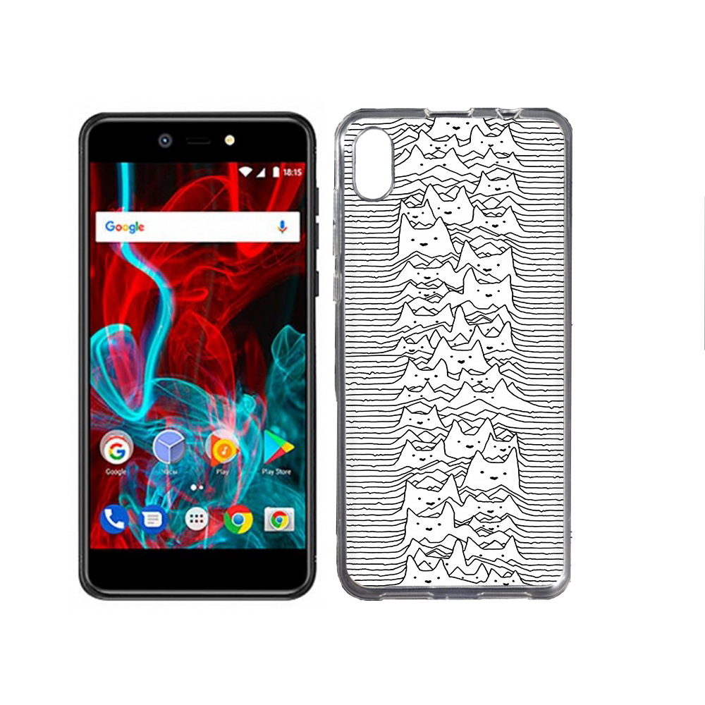 

Чехол MyPads Tocco для BQ-5211 Strike черно белые коты 3D, Прозрачный, Tocco