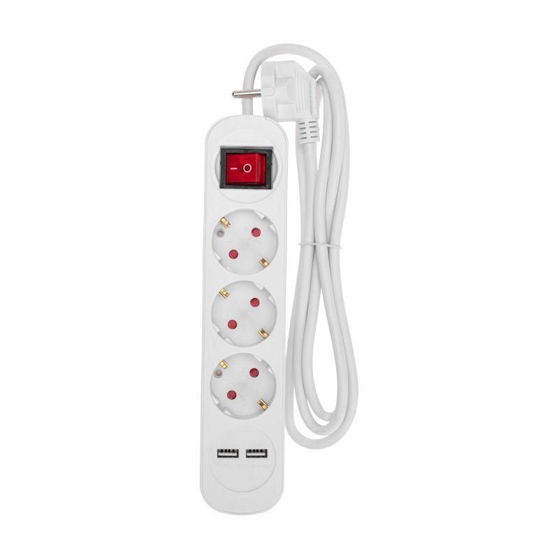 

Удлинитель 3х1.5м с заземл. STANDARD 2хUSB 3х1кв.мм с выкл. бел. Rexant 13-4015