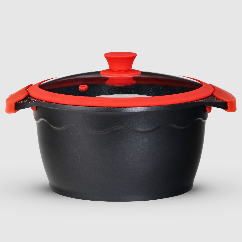 

Кастрюля Kitchen star Alfetta с крышкой 24 см, Черный