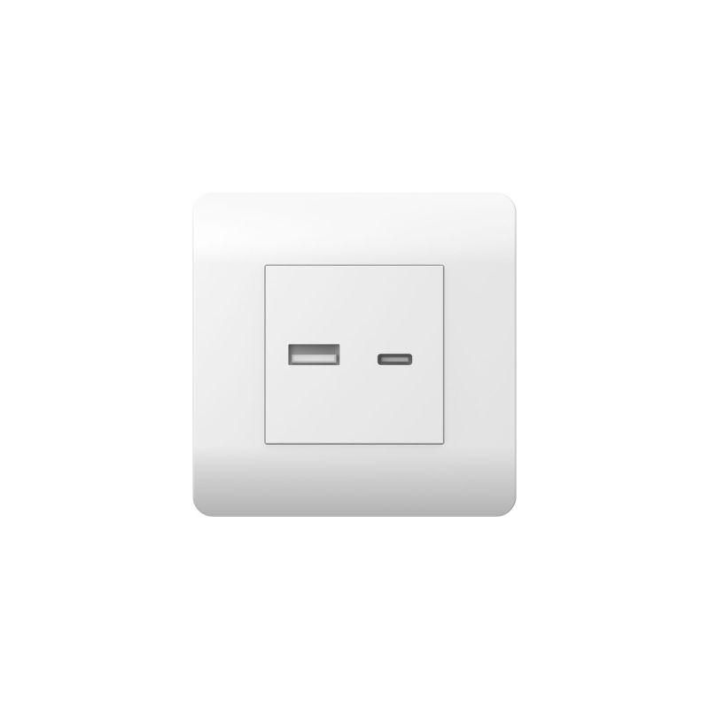 

Розетка USB NEW3-E тип A+C 5В/2.1А бел. CHINT 431551, Белый