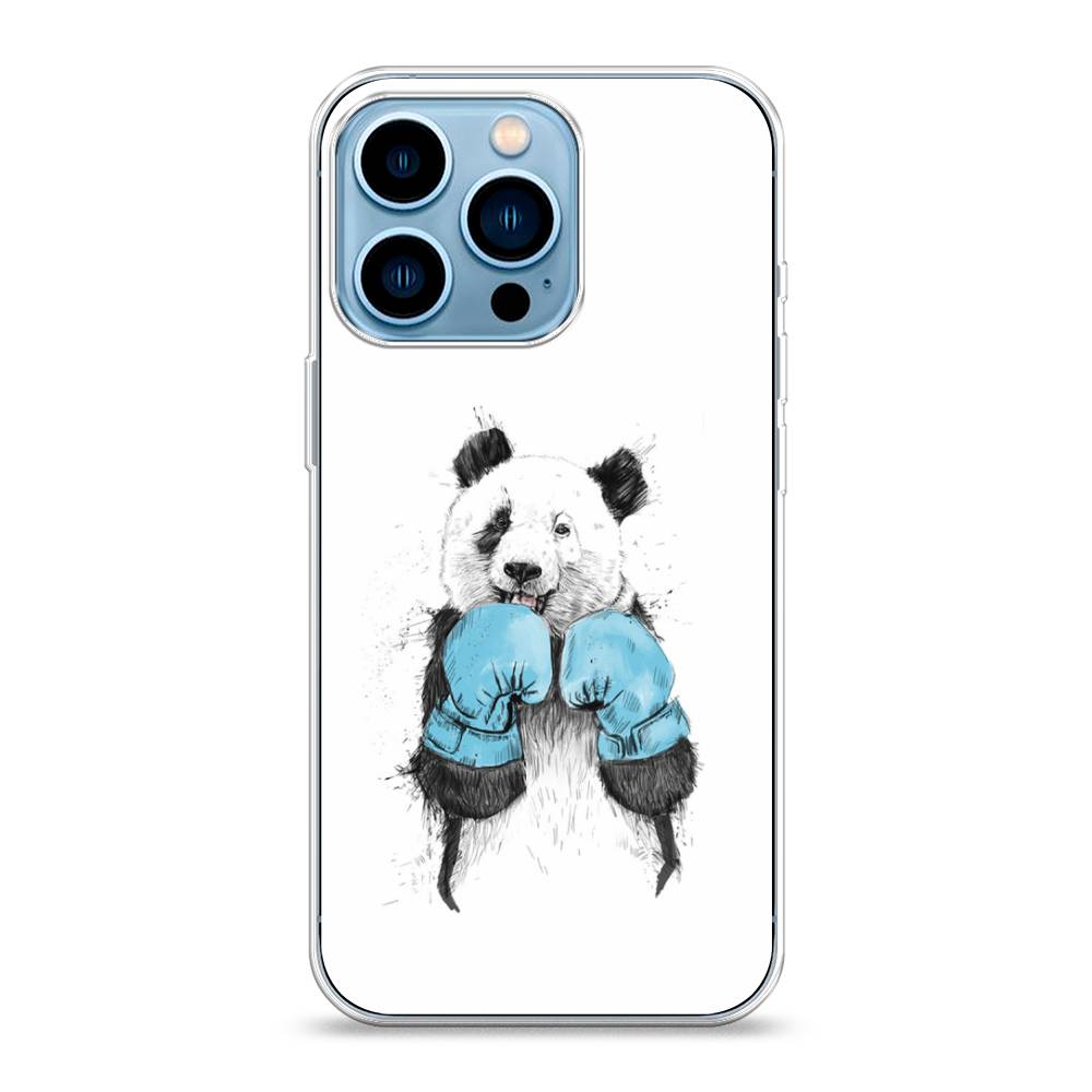 

Чехол для Apple iPhone 13 Pro "Панда боксер", Голубой;белый;серый, 14350-1