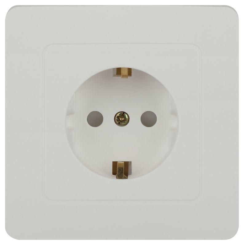 

Розетка 1-м СП Style 7-206-01 16А 250В IP20 2P+E Schuko с заземл. защ. шторки бел. Intro Б, Белый