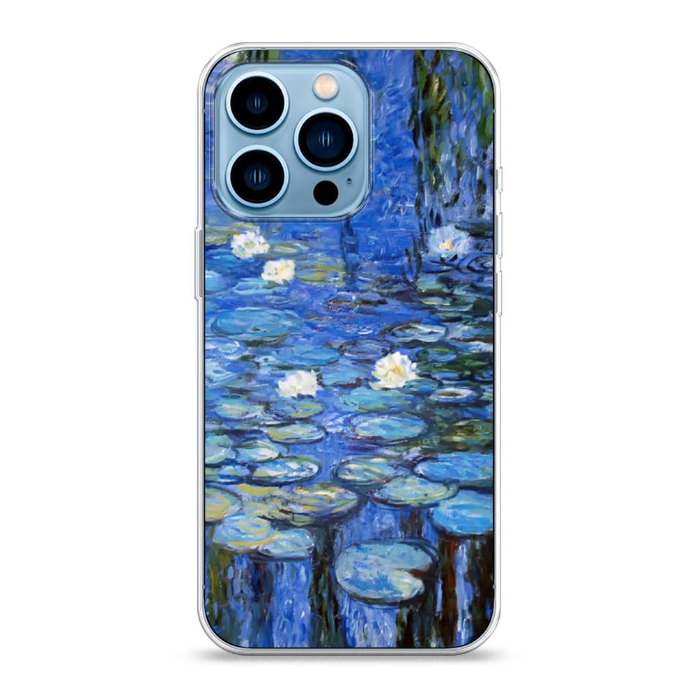 

Чехол для Apple iPhone 13 Pro "Нарисованный пруд", Синий;зеленый, 14350-4