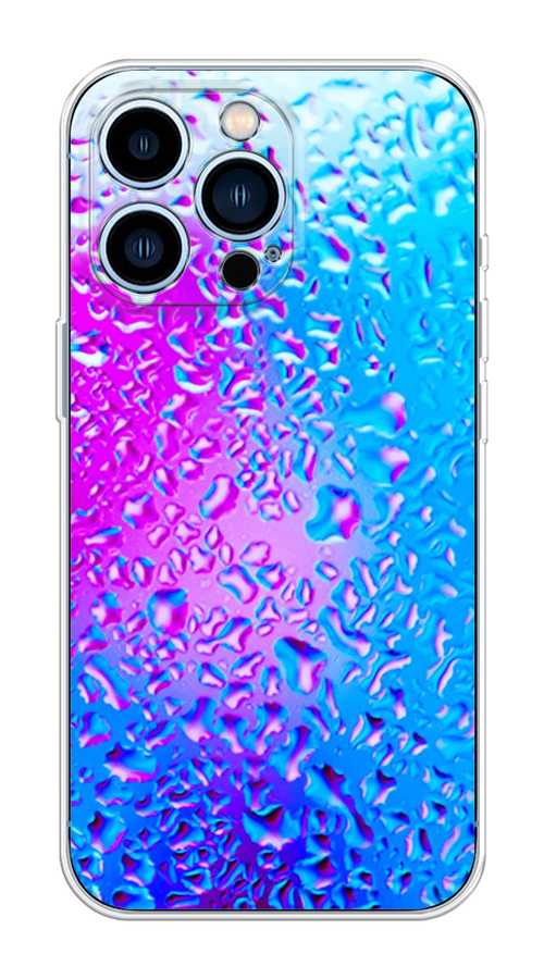 

Чехол на Apple iPhone 13 Pro "Капли на стекле", Голубой;розовый, 14350-3