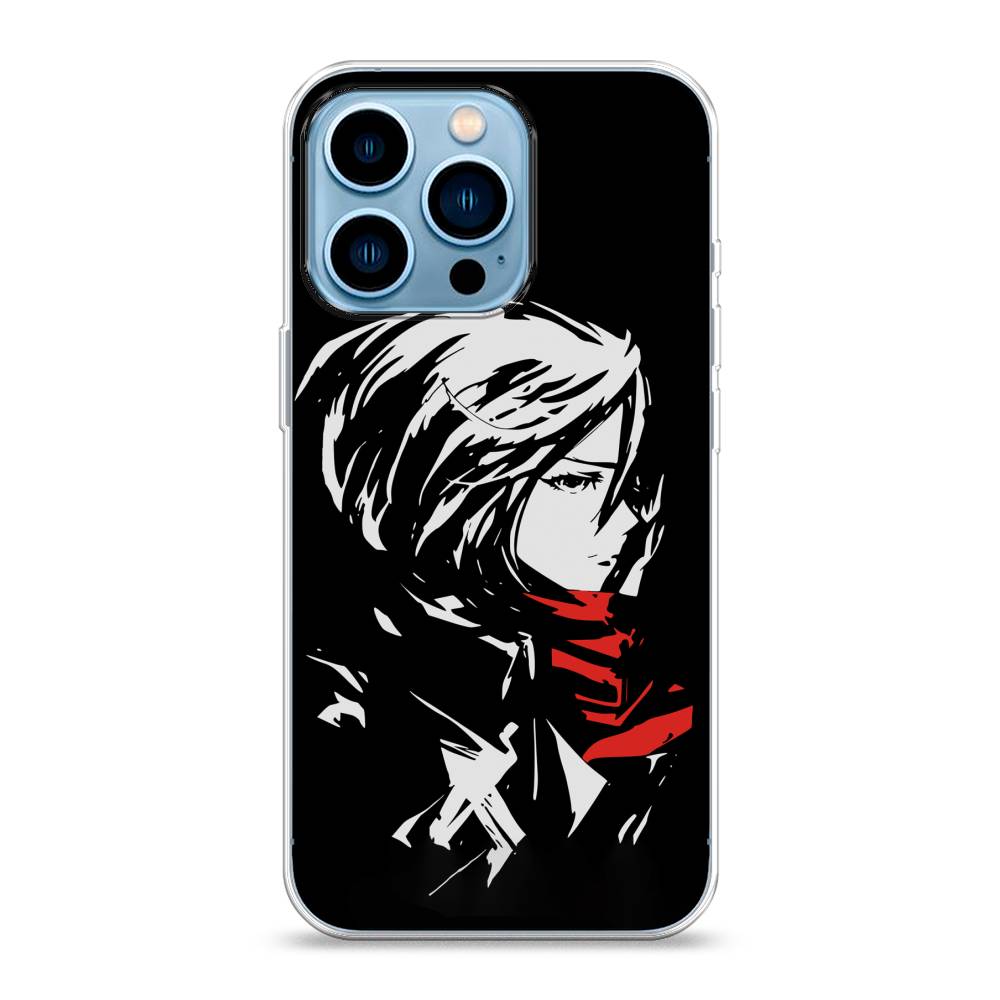 

Чехол для Apple iPhone 13 Pro "Микаса минимализм", Черный;серый;красный, 14350-4