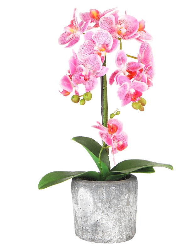 фото Искусственный цветок орхидея fuzhou light в горшке 42 см 3 цвета