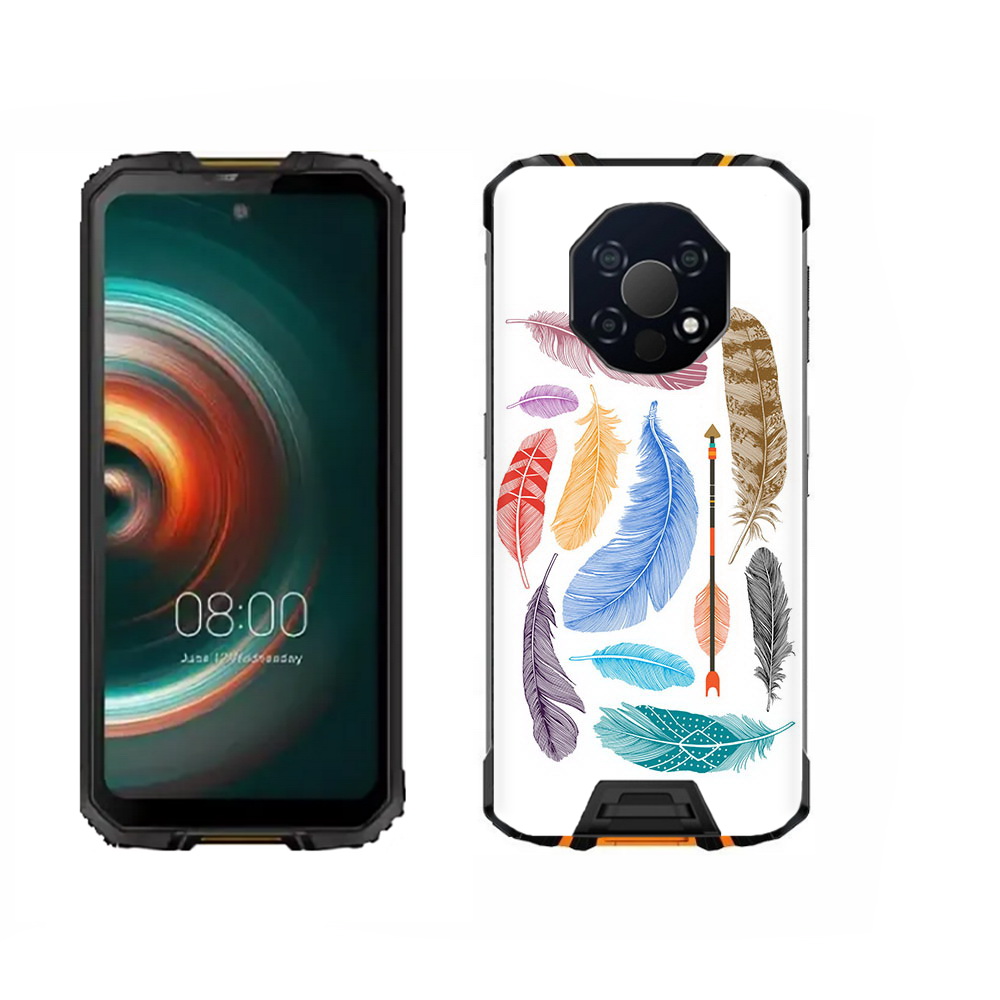 

Чехол MyPads Tocco для Oukitel WP13 разноцветные перья, Прозрачный, Tocco