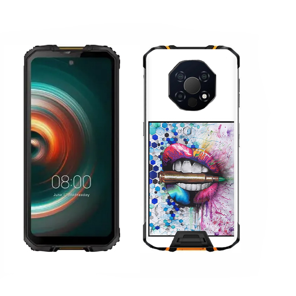 

Чехол MyPads Tocco для Oukitel WP13 разноцветные губы с пулей, Прозрачный, Tocco