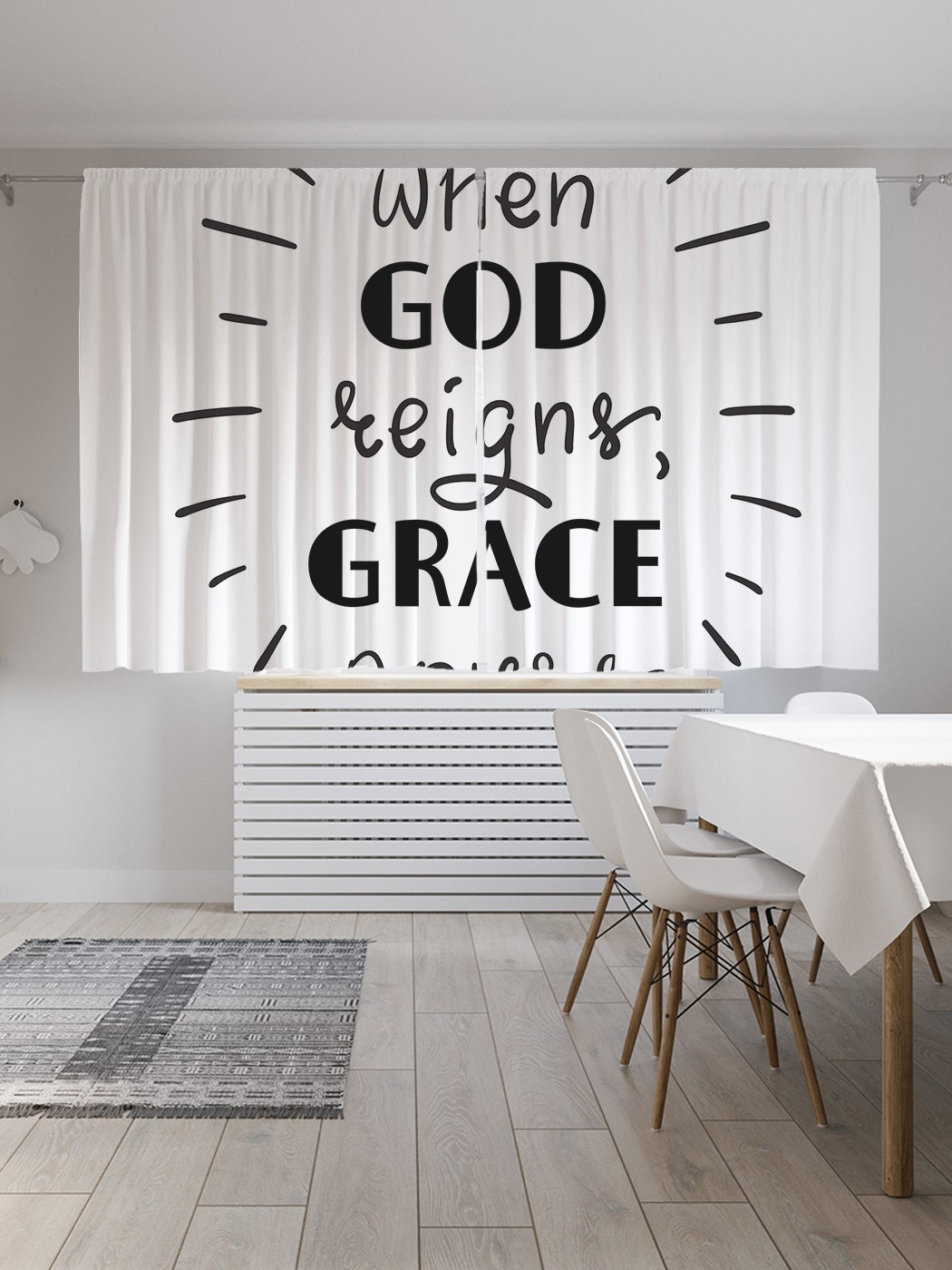 

Шторы JoyArty "Когда бог правит, льется благодать", Oxford DeLux, 2шт 145x180см, Когда бог правит, льется благодать