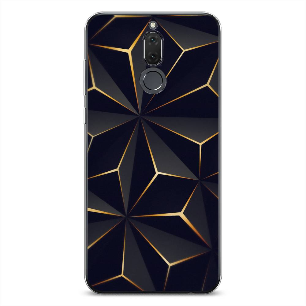

Чехол на Huawei Nova 2i "Черные полигоны", Золотистый;черный, 64150-3