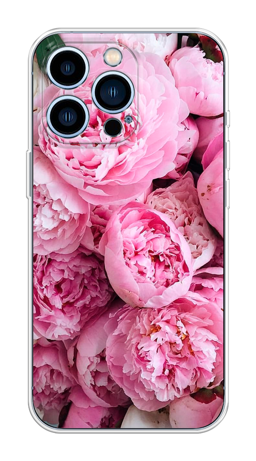 

Чехол на Apple iPhone 13 Pro "Розовые пионы", Бежевый;розовый, 14350-2