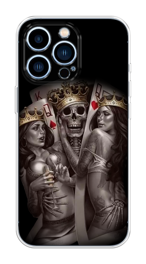 

Чехол на Apple iPhone 13 Pro "Карты король и королевы", Серый;желтый, 14350-6