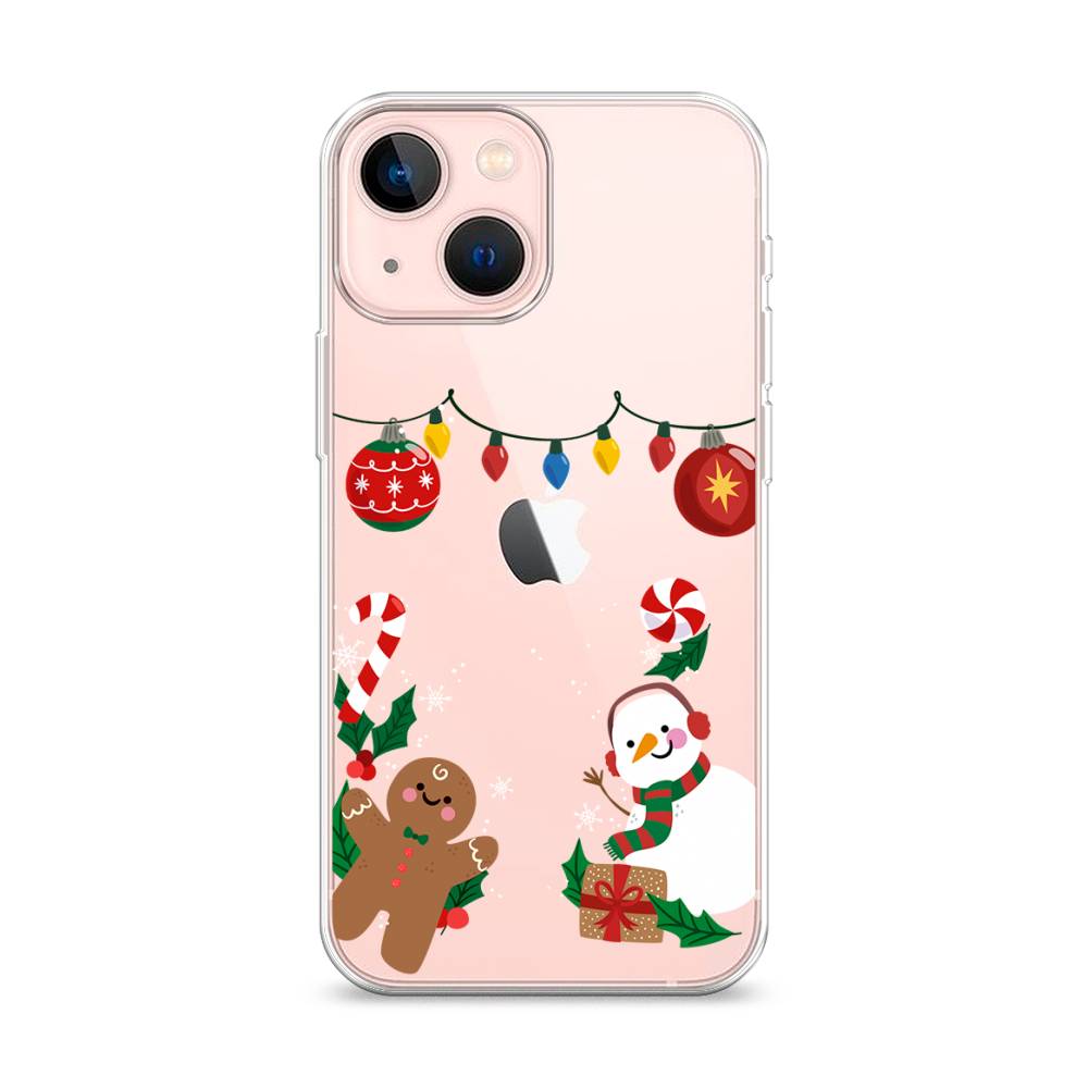 

Чехол для Apple iPhone 13 mini "Новогоднее настроение", Коричневый;красный;зеленый, 14150-5
