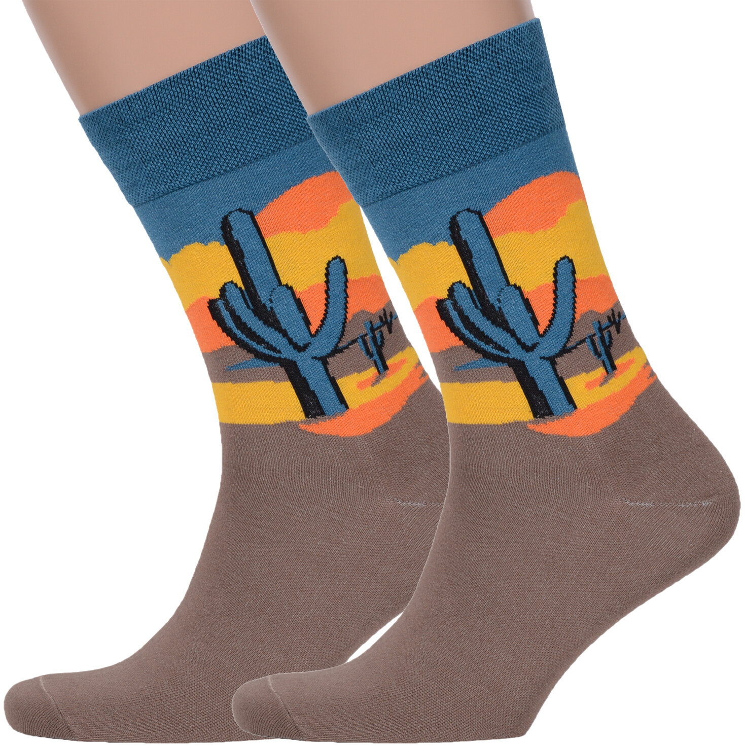 Комплект носков мужских MoscowSocksClub 2-nm-392 коричневых 25 2 пары