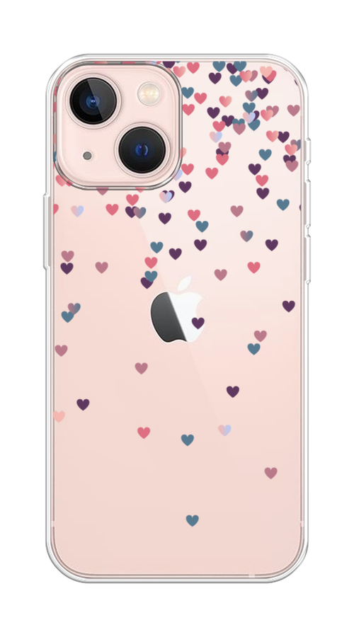 

Чехол на Apple iPhone 13 mini "Посыпка сердечки", Розовый;фиолетовый, 14150-3
