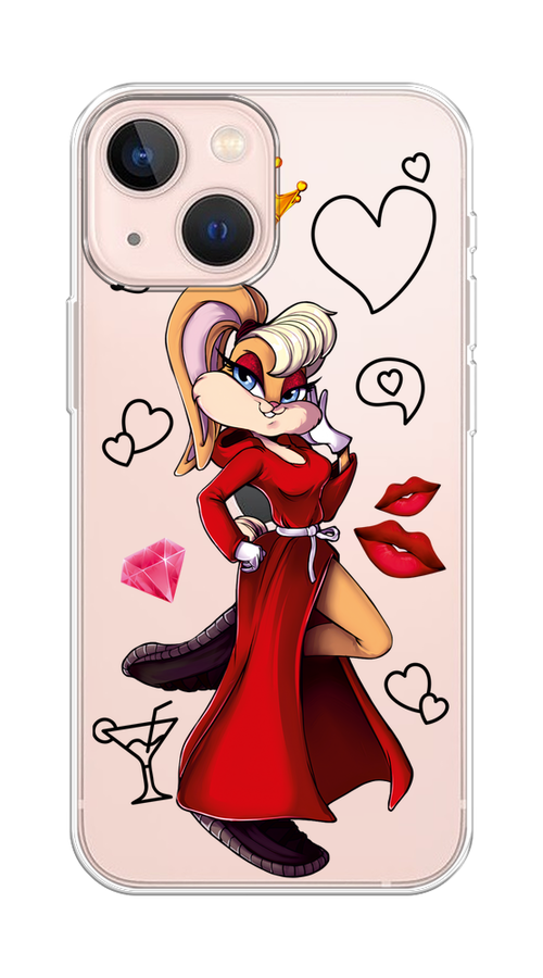 

Чехол на Apple iPhone 13 mini "Rich Lola Bunny", Красный;бежевый;оранжевый, 14150-6