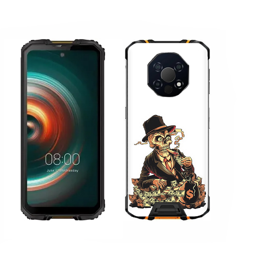 

Чехол MyPads Tocco для Oukitel WP13 нарисованный череп с сигаретой, Прозрачный, Tocco