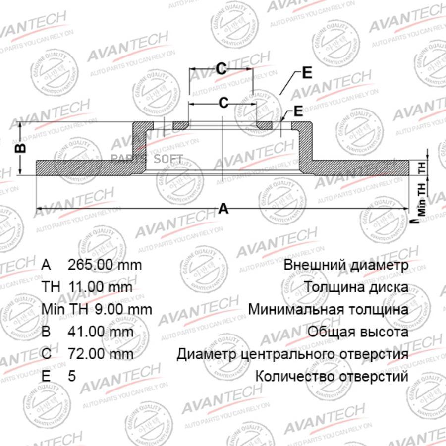 

Диск Тормозной Avantech AVANTECH BR0413S