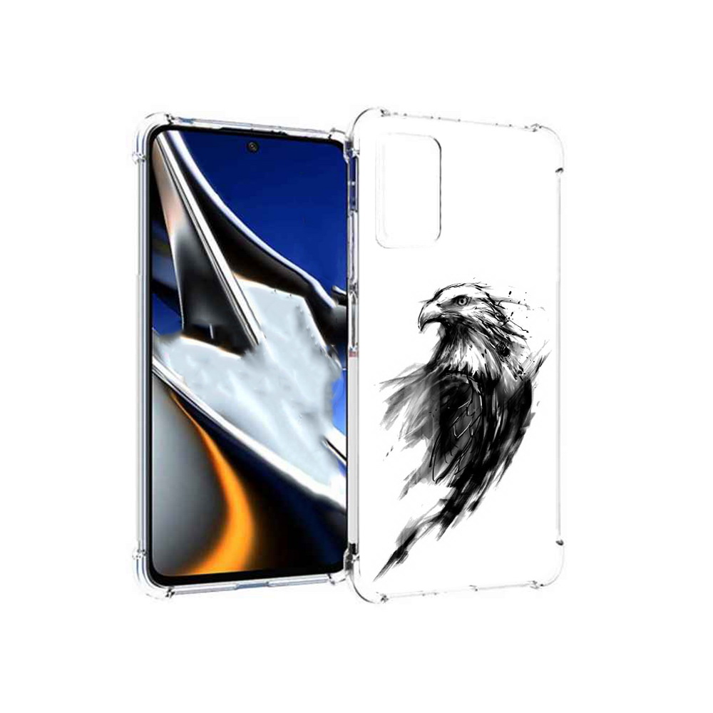 

Чехол MyPads Tocco для Xiaomi Poco X4 Pro 5G чб птица, Прозрачный, Tocco