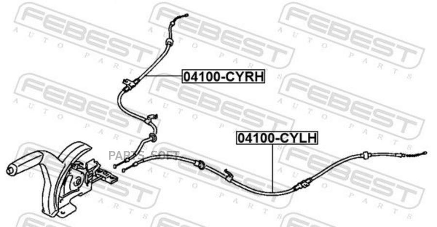 

Трос Ручного Тормоза Правый FEBEST 04100cyrh