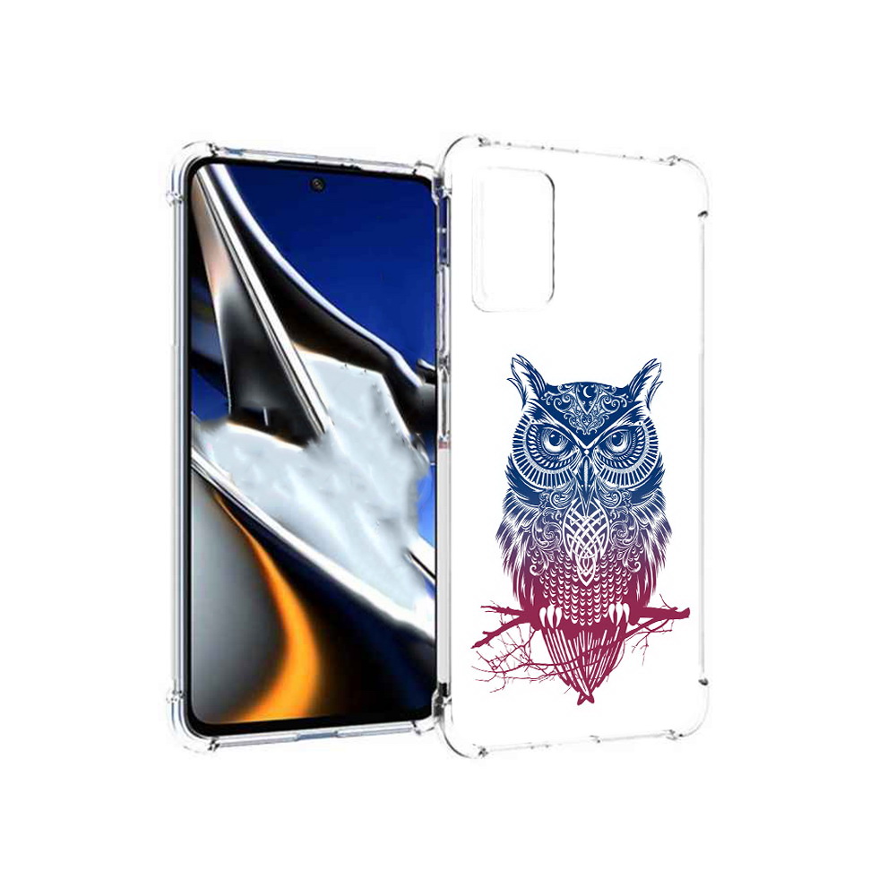 

Чехол MyPads Tocco для Xiaomi Poco X4 Pro 5G хиппи сова, Прозрачный, Tocco