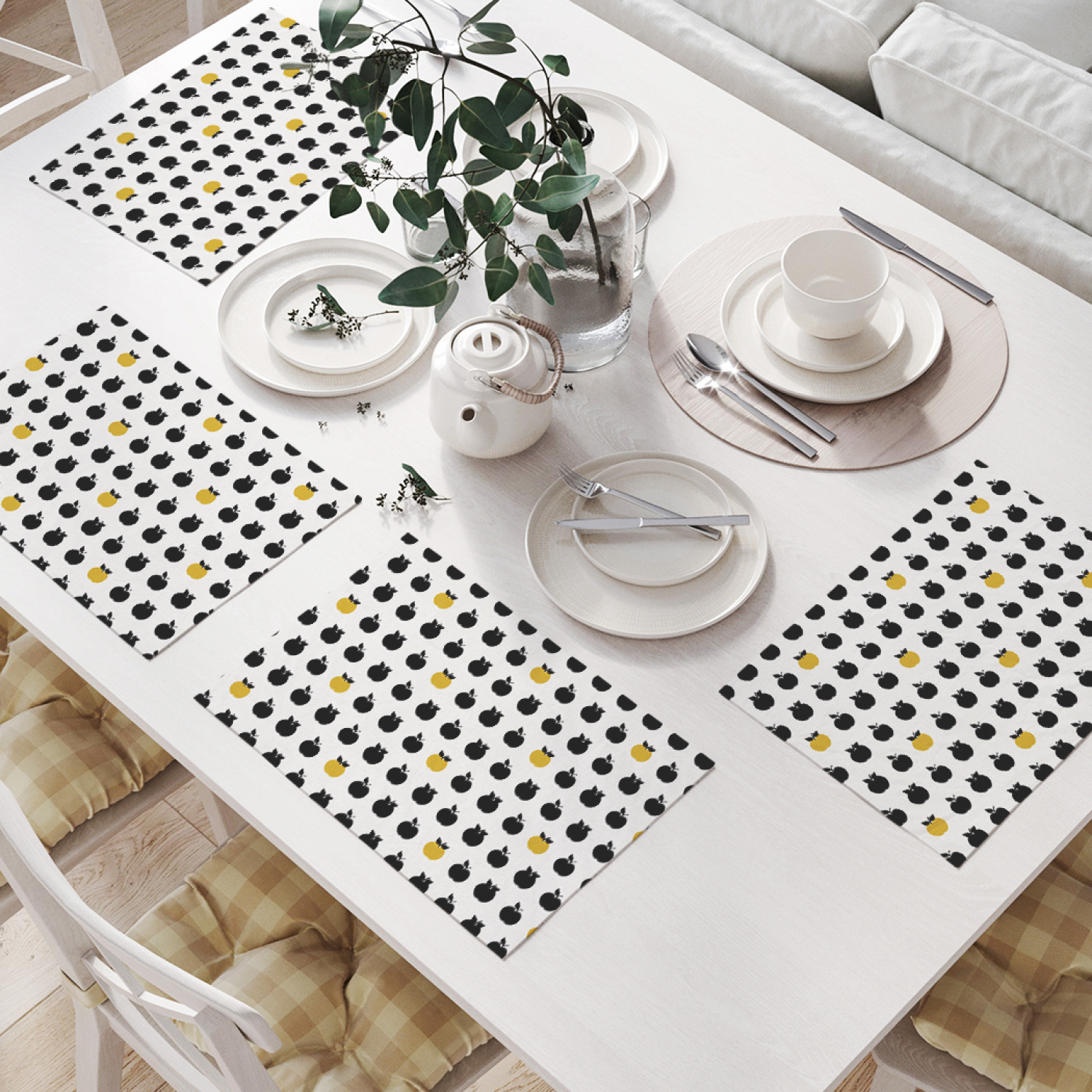 

Комплект салфеток JoyArty "Контраст яблок" (32х46 см, 4 шт.), Белый, Контраст яблок