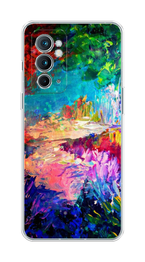 

Чехол на OnePlus 9RT "Лес-гуашь", Синий;розовый;зеленый, 152050-4