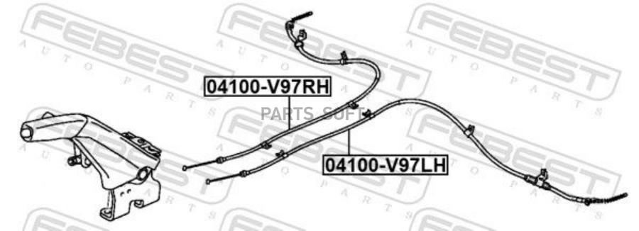

Трос Ручного Тормоза Левый FEBEST 04100v97lh