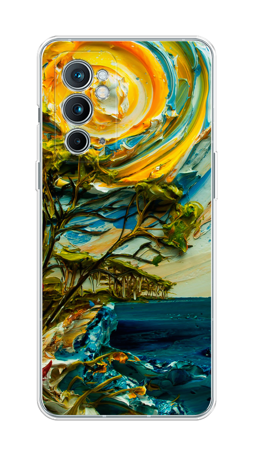 

Чехол на OnePlus 9RT "Солнце живопись", Желтый;синий, 152050-4